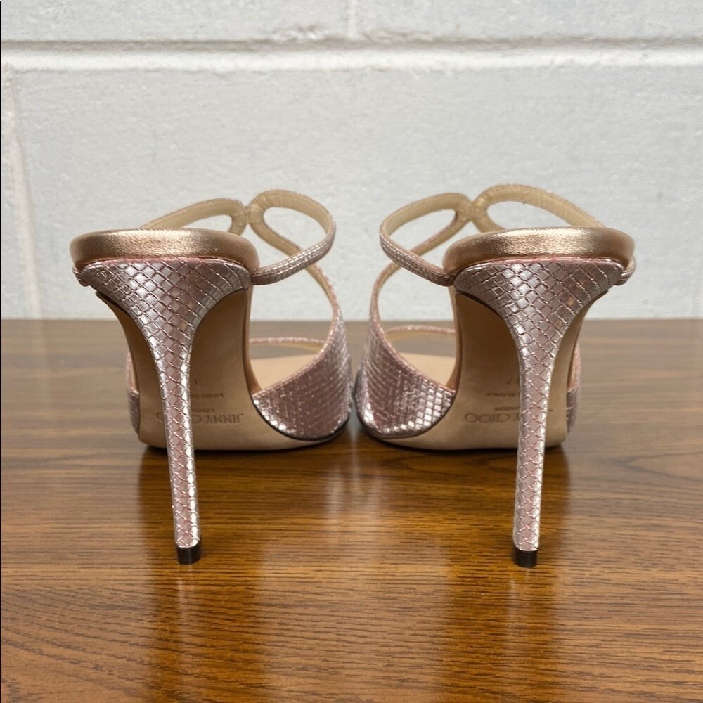 Jimmy Choo Anise 95 Ballet Pink Diamond Glitter Stiletto Heels EU 37 US 7 NEW - Picture 6 of 15
